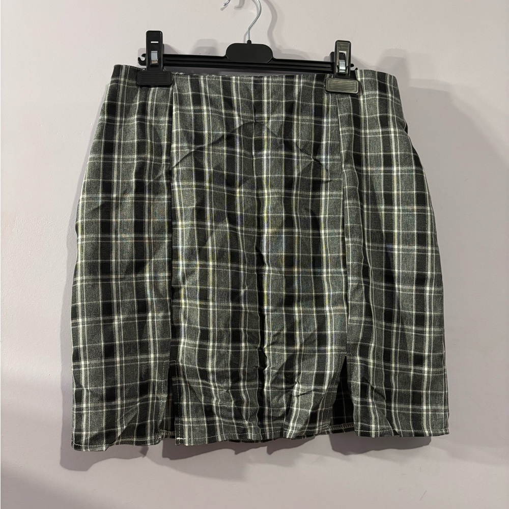 Plaid Women's Skirt - Black and White